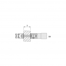 KWS K8B54 Fixing Kit - S4/M8 - Single Side Fixing With Cap For Square Modular Handles
